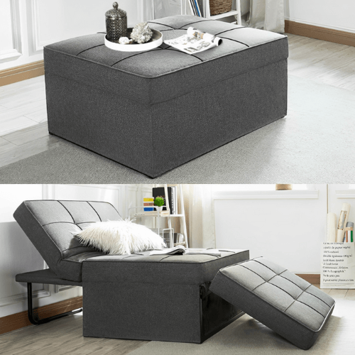 Puff Confort Multifuncional 3 em 1 + 2 Travesseiros Brinde