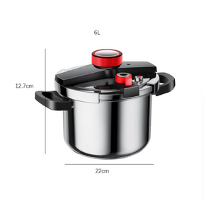 Panela de Pressão Inox à Prova de Explosões + BRINDE (Jogo 9 Potes Herméticos com Tampa de Bambu)