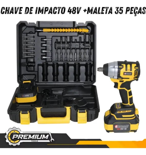 Parafusadeira De Impacto 48v Profissional Nk-30029 Maleta 35 Peças
