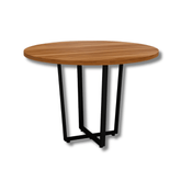 Mesa de Reunião Industrial Redonda 110cm Pés em Metal