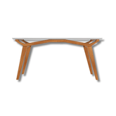 Aparador com Vidro Viena pés em Madeira de Eucalipto, tampo e Vidro na cor Off-White