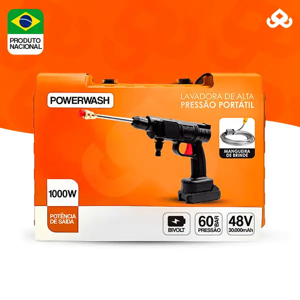 Lavadora de Pressão Portátil Sem Fios + Mangueira de 5M de Brinde - PowerWash™