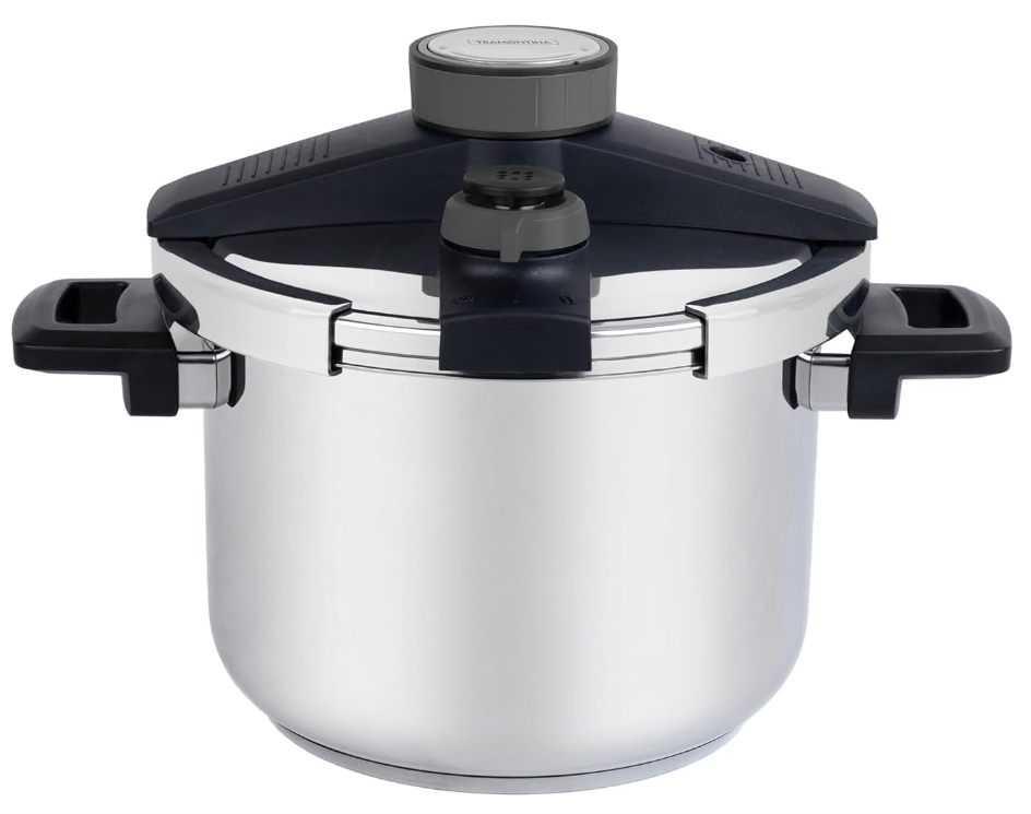 Panela de Pressão Inox à Prova de Explosões + BRINDE (Jogo 9 Potes Herméticos com Tampa de Bambu)