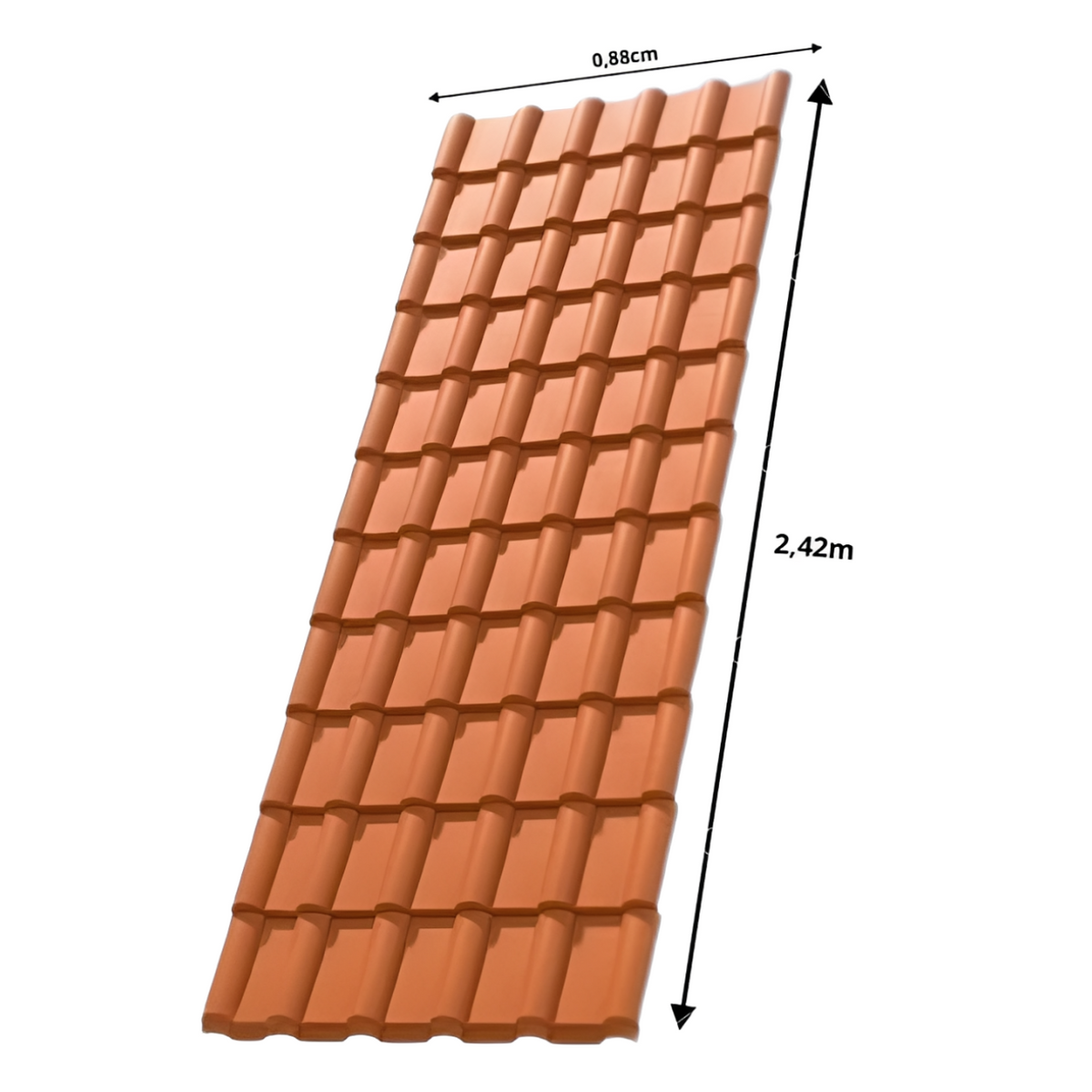 Kit Telha PVC Cerâmica 2,42x0,88m - Direto da Fabrica