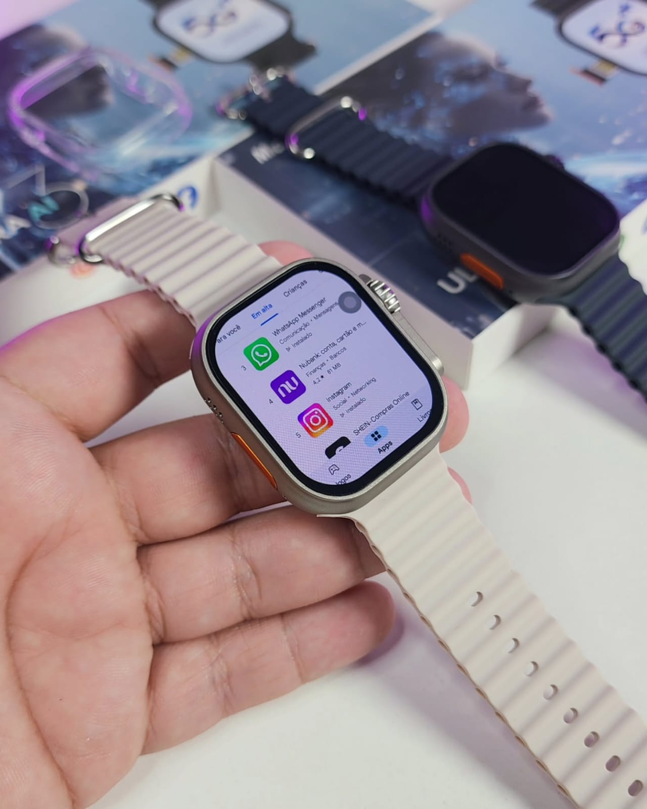 Smartwatch 4G LITE | Aprova d'água - 7 Pulseiras + Fone - NFC