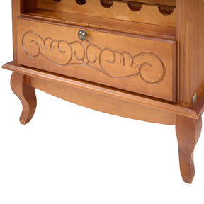 Adega para Vinhos Turim em Madeira Maciça de Taeda com Gaveta Entalhada para 45 Garrafas