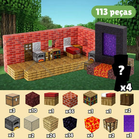 Brinquedo Blocos Magnéticos Minecraft de Construção