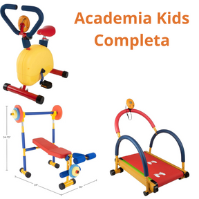 Kit Brinquedos De Academia Para Crianças- Esteira - Bicicleta - Barra - Kit Completo Para Muita Diversão