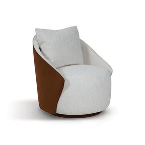 Conjunto Poltrona Oasi Giratória com Almofada Solta e Pouft Meia-Lua