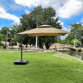 Ombrelone Guarda Sol Gold Led Alumínio 3,0 x 3,0 C/ Base em 100 L