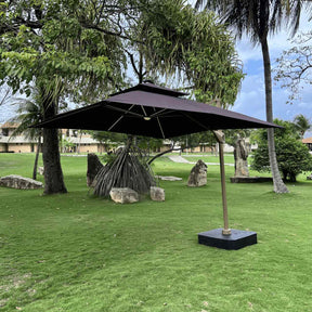 Ombrelone Guarda Sol Gold Led Alumínio 3,0 x 3,0 C/ Base em 100 L