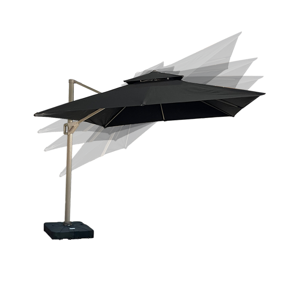 Ombrelone Guarda Sol Gold Led Alumínio 3,0 x 3,0 C/ Base em 100 L